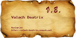 Valach Beatrix névjegykártya